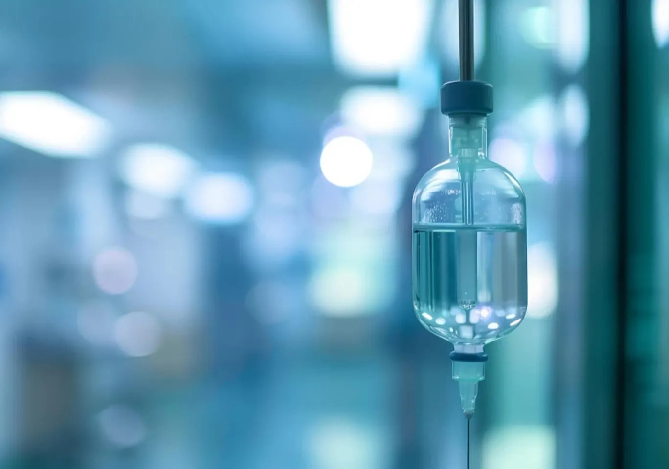 Odtrucie alkoholowe Bielsko-Biała: butelka infuzyjna zawieszona w gabinecie